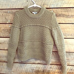 Madewell Cable Knit Sweater- muted army green